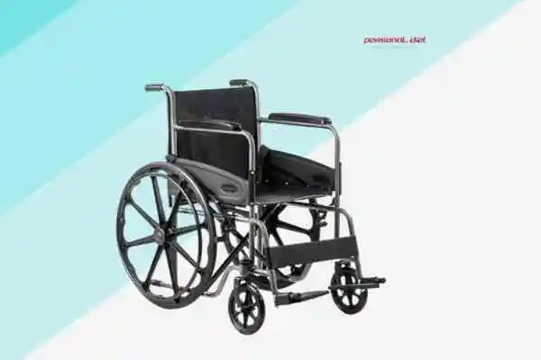 Wheelchair For a Tall Person-KosmoCare Dura Rexine Mag Wheel Regular Foldable Wheelchair